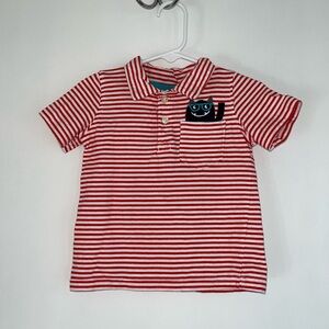Carter's Red and White Striped Polo Shirt